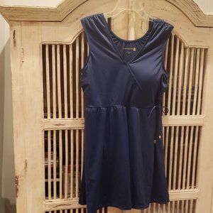 Ambernoon by Dr. Erum Ilyas Navy Blue One Piece Swim Dress